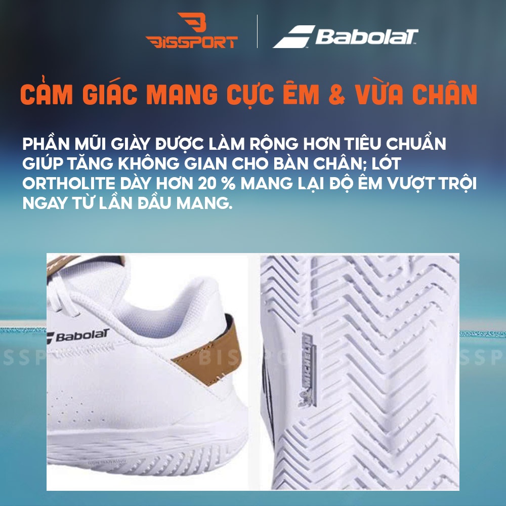 Giày Pickleball/Tennis BABOLAT SFX EVO ALL COURT MEN Xám Chính Hãng - Đế Siêu Bám - Chắc Chân - Bền Bỉ